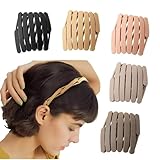 5PCS Retractable Folding Hairband, Portable Foldable Headband, Non Slip Compact Pocket Adjustable Hair Hoop for Women Girl Washing Makeup Travel Outdoor, Fashion Hair Accessories