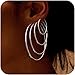 4 Pairs Silver Plated Hoop Earrings for Women Lightweight Hypoallergenic Silver Hoops Stainless Steel Hoop Earrings Loop Earrings Set