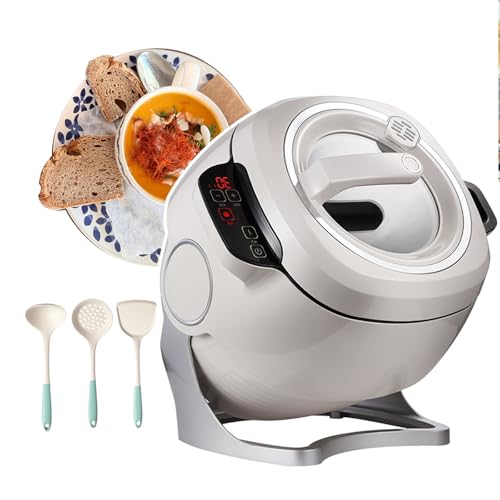 6l Drum Cooker, Portable Automatic Cooking Pot - Suitable for Picnic, Family, 360° Rotation, 3 Gears Adjustable, Automatic Cooking Pot Fried Rice Machine, with 3 Cooking Utensils