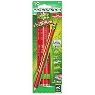 UPC 072067139412 product image for TICONDEROGA Erasable Checking Pencils, Pre-Sharpened with Eraser, Red, Pack of 4 | upcitemdb.com