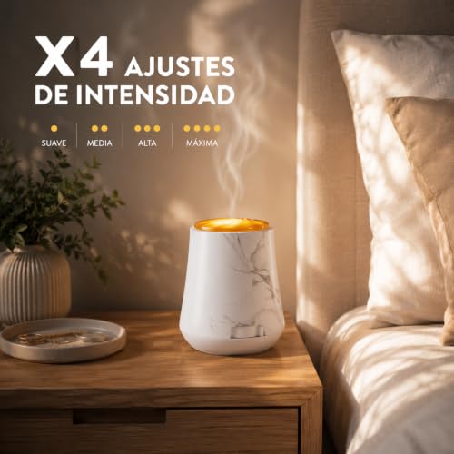 Miniatura 6 de Air Wick Essential Mist, Ambientador difusor de aceites esenciales que brilla al liberar vapor, con aroma a Flor de Cerezo y Frambuesa infusionado con 2 veces más aceites esenciales