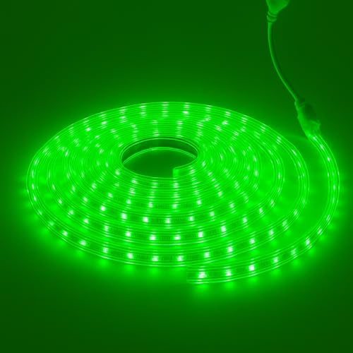 Image of Gesto 3 Meter Rope LED Strip Lights | 120 LED /Mtr Waterproof Outdoor Lights for Balcony, Home Decor, Cove Light for False Ceiling | Flexible, Cuttable Strip Light for Diwali Decoration - Green