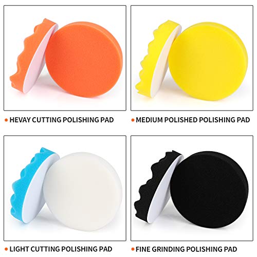 Image of Kshineni Car Buffer Pads 6 Inch Buffing Polishing Pads, 11 Pcs Drill Buffing Kit, Auto Polisher Pads Car Foam Drill for Automotive Polishing, Waxing, Sanding, Sealing Glaze