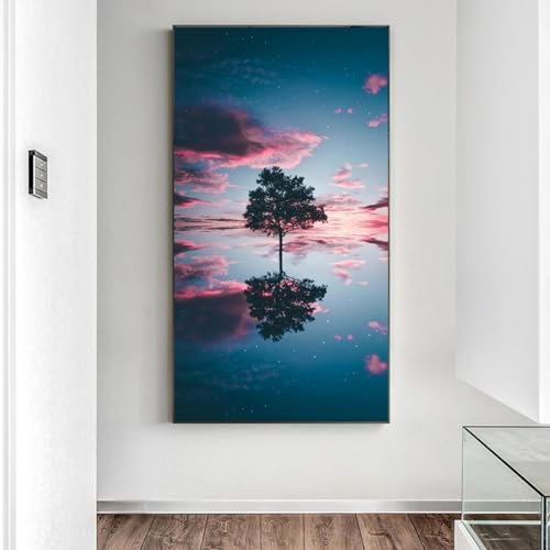 Affiches nuage et arbres décoration murale nature pour salon lumineux
