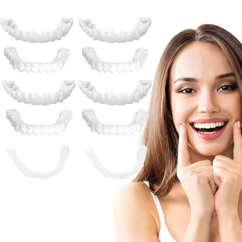 4 SET Carillas Dentales,Dientes Postizos Temporales, Hay Agujeros Dentaduras Postizas Instantáneas, Dentaduras Temporales, Postizos De Superior E Inferior Dientes(B)