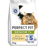 Perfect Fit Senior 7+ Complete Dry Cat Food for Senior Cats Aged 7+ Years, Rich in Chicken, 1 Bag (7 kg)
