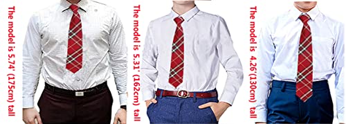 Beautifulfashionlife Unisex Boys School Uniform Pre-Tied Adjustable Tartan Tie Japan Cosplay Costumes (Necktie, Red White) #TOP2