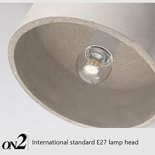 Lustre en béton gris suspendu nordique et industriel avec douille E27 - 6