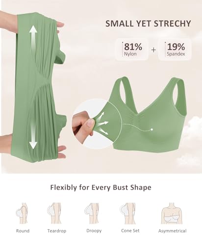 Image of FeelinGirl Seamless Everyday Bras for Women No Underwire with Wide Straps | Full Coverage, Comfy Sleep Bra, Smooth, Wide Back Bralettes, Wireless, Buttery Soft Tshirt Bra, Unlined, No Show