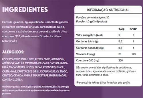 Coenzima Q10+ 200mg + Vitamina E - 60 Cápsulas - Puravida