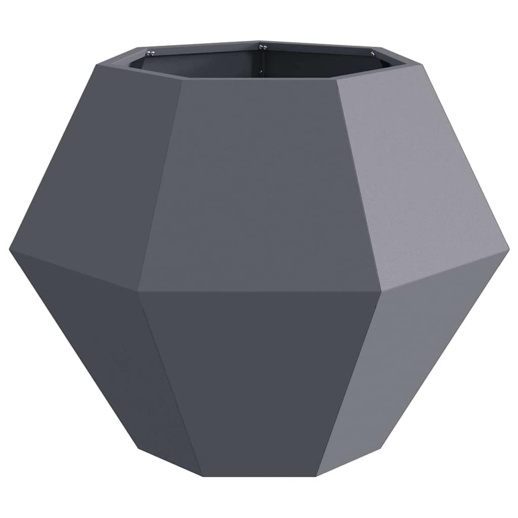 Fioriera da Giardino in Acciaio Antracite, Vaso Esterno 75x75x60 cm | Vasca rettangolare per piante e fiori, ideale per arredare il balcone, il patio o il terrazzo con stile moderno.
