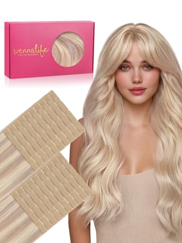 WENNALIFE 3.15 inch Wide Tape in Hair Extensions Human Hair, Tape in Weft