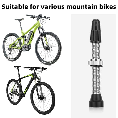 Image of 4 Pcs Presta Valve Stem 40 mm Tubeless Valve Stem Tubeless Bike Valve Adapter with 4 Pcs French Stem Valve Core Removal Tool for Bicycle MTB Road Bike Tubeless Tires Repair