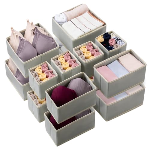 Image of Kootek 16 Pack Drawer Organizers for Clothing, Dresser Drawer Organizer Clothes Fabric Foldable Dividers, Cabinet Closet Organizers and Storage Boxes for Baby Clothes, Underwear, Bras, Socks