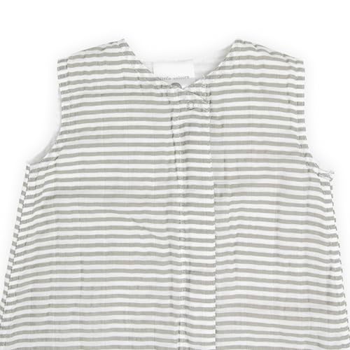 Image of Little Unicorn 12-18 Month Premium Muslin Sleep Sack 1.1 TOG | Soft & Breathable Muslin Cotton for safer sleep | 2 way zipper (Grey Stripe)