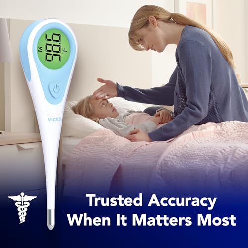vicks speedread digital thermometer for baby kids amp adults color-coded readings oral baby rectal thermometer or under the arm water resistant