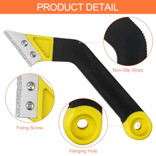 Gvolatee 2 Stück Abgewinkelter Fugenreiniger + mit 7 Ersatzklingen, Fugenkratzer Fliesen, Fugenentferner Werkzeug, Fliesenfugen Entfernen, Fliesen Entferner Fugen, für Wand Badezimmer Fliesen