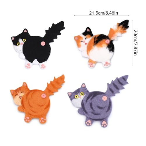 Kit feutrage aiguille pour dessous-de-verre chats DIY