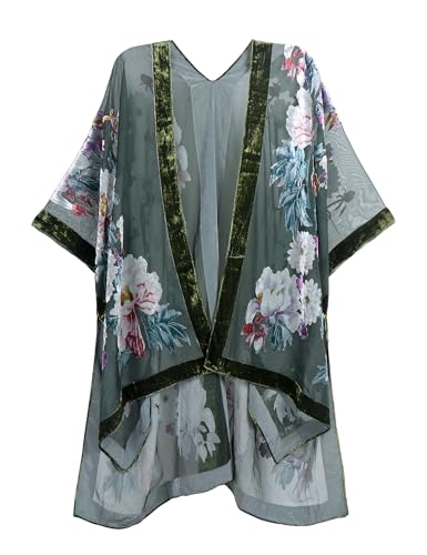 Image of MJ SERECA Women's Casual Long Velvet Kimono