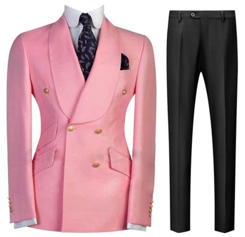 Costume deux pièces hommes veste revers châle pantalon double boutonnage bureau