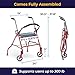 Drive Medical 1239RD Foldable Rollator Walker with Seat, Red, 1 Count (Pack of 1)