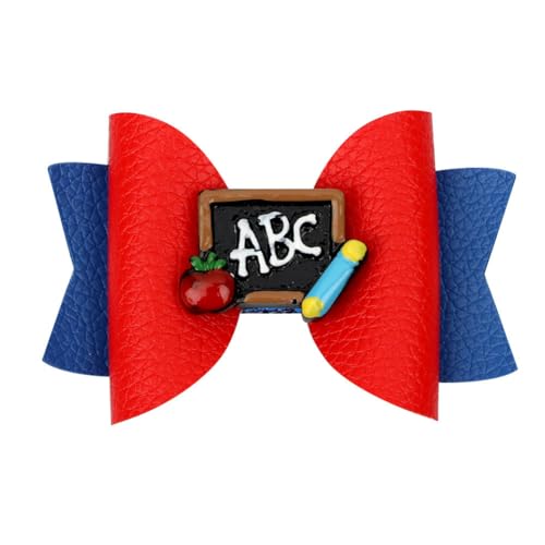 IMEKIS Toddler Kids Girls Back to School Dress with Hair Bow Pencil Print Kindergarten First Day of School Outfit 4-7T4