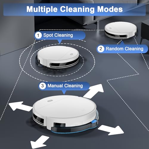 Image of Robot Vacuum and Mop Combo,5500Pa Strong Suction,Anti-Tangle Brushless Inlet 2 in 1 Super Thin Robotic Vacuum with App /Remote /Voice Control, Self-Charging,for Pet Hair, Hard Floor, Low-Pile Carpet-W