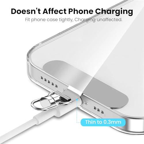 ShinningCare Phone Tether Tabs 4Pcs, Rotatable Metal Phone Lanyard Patch, Stainless Steel Phone Lanyard Pad, Cellphone Strap Connector Compatible with Most Smartphones（Ellipse）