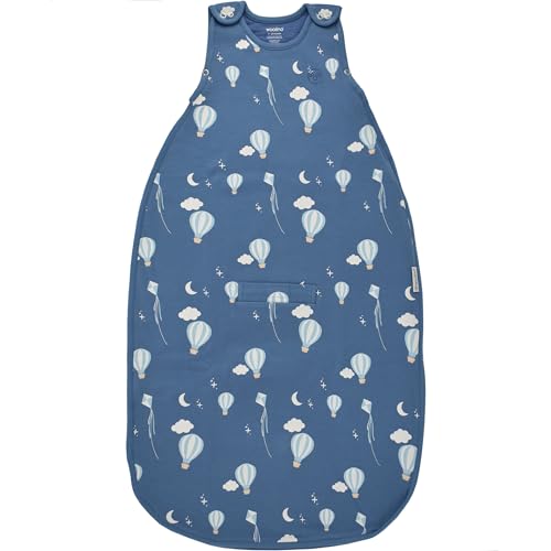 Woolino Merino Wool & Organic Cotton Baby Sleep Sack 2-24 Months – Ultimate 4-Season Baby Sleeping Bag, Universal Size Wearable Blanket, 2-Way Zipper & Adjustable Fit, Year-Round Use - Hot Air Balloon