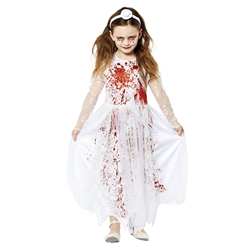 Amscan Costume da sposa insanguinata zombie, per bambine, costume di Halloween per bambine e ragazze, per balli di fine anno (12-14 anni)