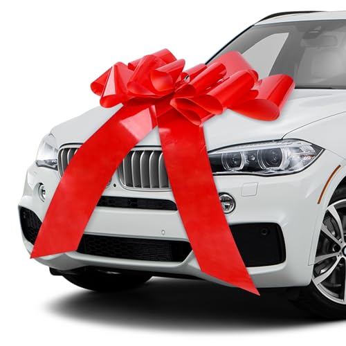 URHELP Nœud rouge géant 76 cm pour cadeau de voiture, réutilisable, décoration pour fête d'anniversaire, voiture, mariage, célébration