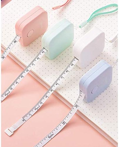 Uooker 4 Pack Soft Tape Measure, 60 inch,1.5m, Push Button Tape, Body Measuring Soft Retractable for Sewing Double-Sided Tailor Cloth Ruler for People Who are on Diet,4 Colors