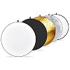 Neewer 43 Inch/110 Centimeter Light Reflector 5-in-1 Collapsible Multi-Disc with Bag – Translucent, Silver, Gold, White…