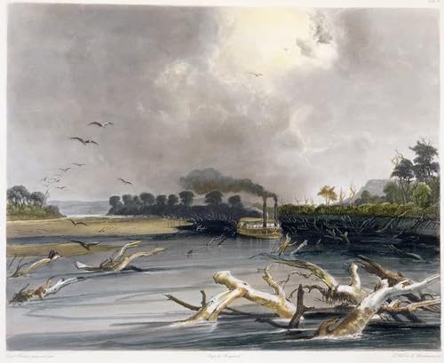 Toile avec image Accrocs sur le Missouri Karl Bodmer impression peinture huile 60x90