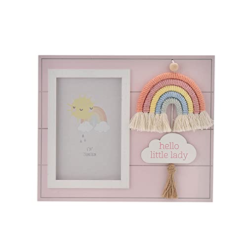 Oaktree Gifts Petit Cheri Wood Photo Frame With Macrame Rainbow Little Lady #TOP1