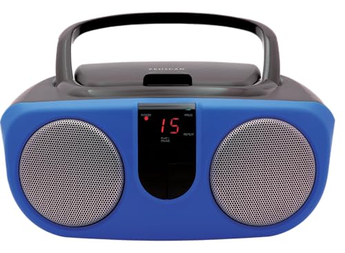 Sylvania SRCD243 Portable CD Player with AM/FM Radio, Boombox (Blue)