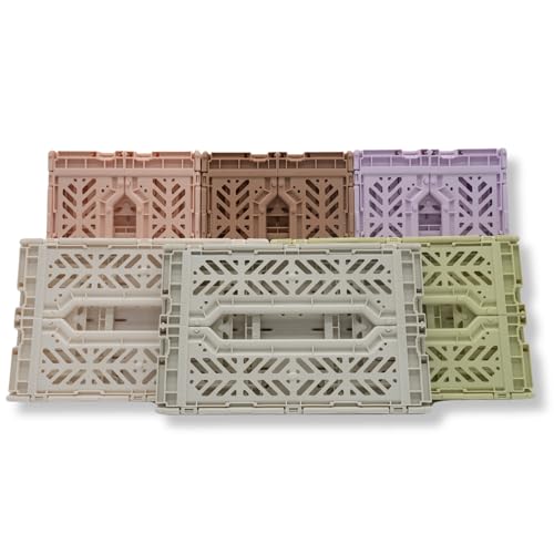 Luna Crates caixa de armazenamento dobrável, caixa organizadora de caixotes dobrável com alça, caixa