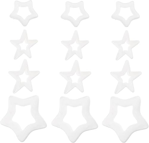 Adornos Navideños para exteriores, 12 piezas de espuma con forma de estrella de poliestireno, árbol de Navidad, manualidades, centro de mesa,