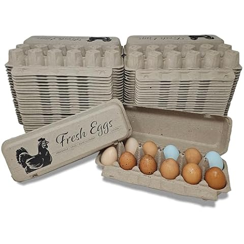 Pecking Order Fresh Eggs Flat Top Paper Egg Cartons - 50 Pack Cover