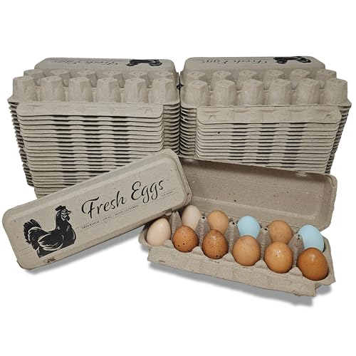 Fresh Eggs Flat Top Paper Egg Cartons - 50 Pack