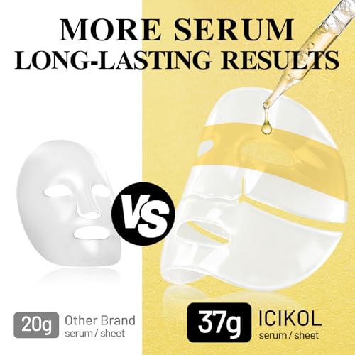 Overnight Deep Collagen Face Mask with 24K Gold, Snail Mucin & Niacinamide for Glass Skin & Ageless Eyes - Glowing Hydrogel Facial Mask Skin Care Gift for Women - Sensitive Skin, 4EA(Gold) - Image 5
