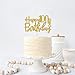 Gold Glitter Happy 100th Birthday Cake Topper - 100 Sign Cake Topper - Cheers to 100 Years Party Supplies - 100th Birthday Party Decoration