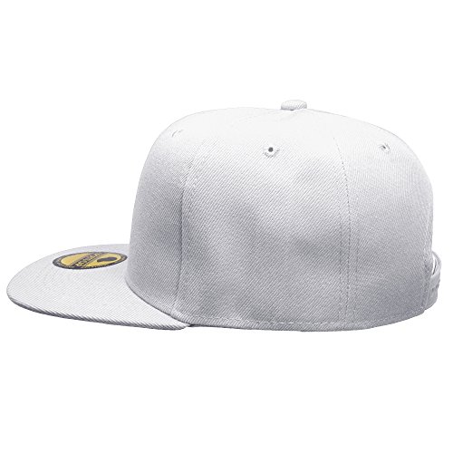 Image of Gelante Plain Blank Flat Brim Adjustable Snapback Baseball Caps Wholesale LOT 12 Pack - 1500-White