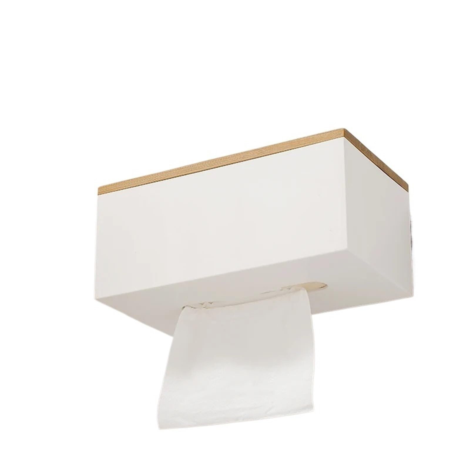Tissue Paper Holder Wall Mounted Style Wall Hanging Tissue Box Bathroom Household Paper Box(WHITE)
