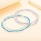 Cubahop 4PCS Strand Seed Beads Knöchel Bunte Knöchel Armbänder Sommer Fuß Zubehör Schmuck für Frauen und Mädchen (Blau)