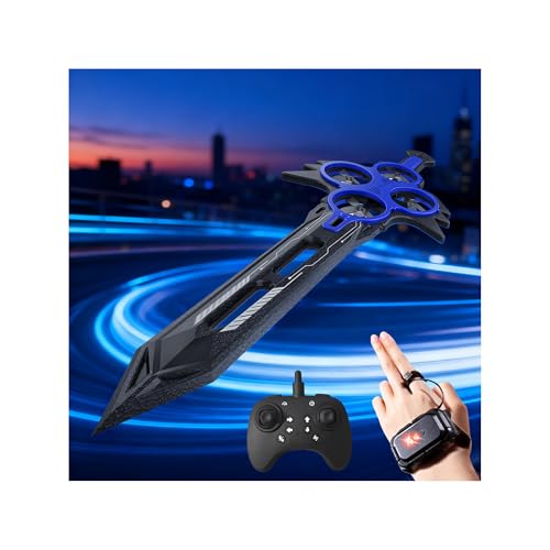 Virellia Flying Sword RC Airplane, Flying Dagger Remote Control Airplane Drone for Kids Adults 8-16, Gesture Control Planes with 360° Flip Fighter Jet Toy, Stunt Roll, Gifts for Kids Boys Girls, Large