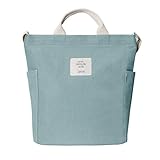 Kurzes Design und Große Kapazität Tasche: 28cm x 12cm x 33cm (L * W * H). Hauptfach für A4-Bücher ipad Brieftasche und so weiter, innere kleine Reißverschlusstasche für Telefon und Karten, 2 Seitentaschen (21cm Tiefe) für Flasche und Regenschirm.