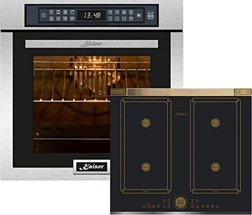 Kaiser Induktions Herd-Set EH 6306 R +KCT 6745 AD, Einbaubackofen,Edelstahl,79L 15 Fkt. Grill Air fryer Full Touch…