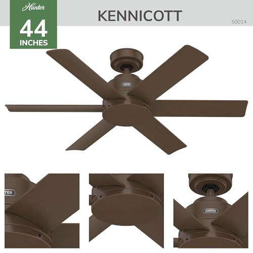 Image of Hunter 44 inch Kennicott Indoor /Outdoor Ceiling Fan, Wall Control, Matte Bronze