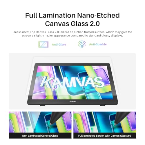 Image of HUION Kamvas 22 (Gen 3) 2.5K 90Hz Drawing Tablet with Screen, 21.5 inch | PenTech 4.0, △E<1.2 Color Accuracy, Canvas Glass 2.0 and Ambient Lighting, Ideal for Digital Art, Animation and Design
